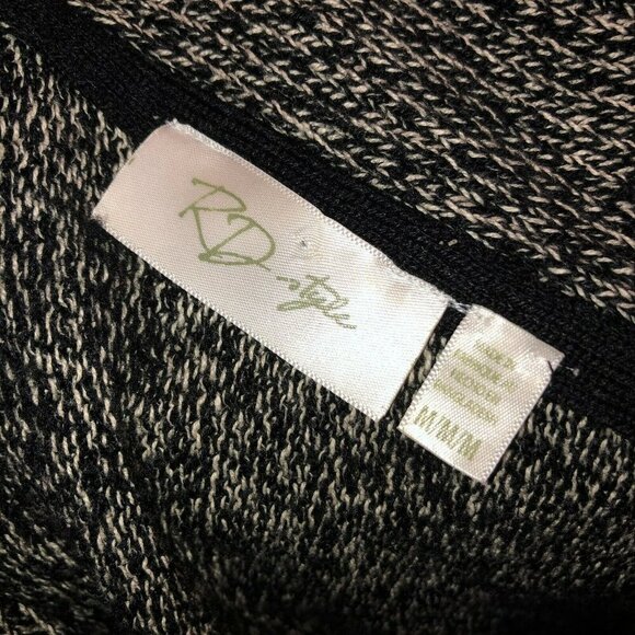 RD Style Women Medium Black Gray Marled Long Sleeve Layer Pullover Sweater Top - Picture 7 of 7